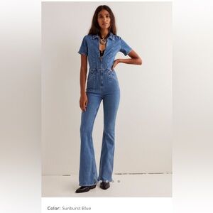 Free People Denim Jumpsuit